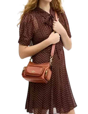 Coach Laurel Shoulder Bag 22 With Pockets Cinnamon