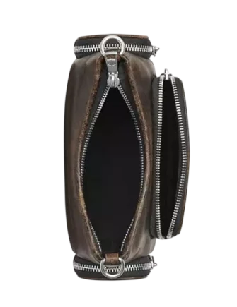 Coach Laurel Shoulder Bag 22 With Pockets In Loved Leather Black Brown