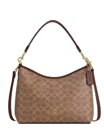 Coach Laurel Shoulder Bag In Signature Canvas Tan Brown