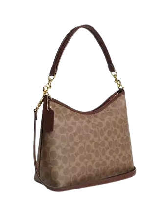 Coach Laurel Shoulder Bag In Signature Canvas Tan Brown
