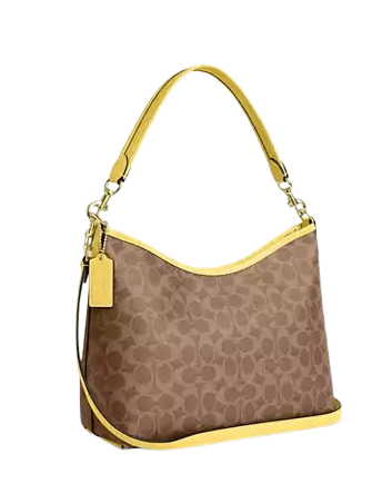 Coach Laurel Shoulder Bag In Signature Canvas Tan Yellow