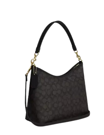 Coach Laurel Shoulder Bag In Signature Canvas Walnut Black