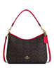 Coach Laurel Shoulder Bag In Signature Canvas Walnut Bold Red