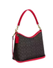 Coach Laurel Shoulder Bag In Signature Canvas Walnut Bold Red