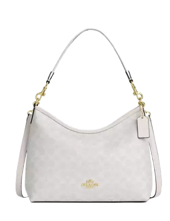 Coach Laurel Shoulder Bag In Signature Canvas White Chalk