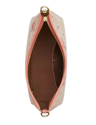 Coach Laurel Shoulder Bag In Signature Canvas With Floral Print Sand 
