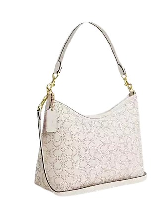 Coach Laurel Shoulder Bag With Signature Rivets Chalk