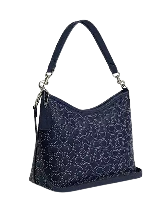 Coach Laurel Shoulder Bag With Signature Rivets True Navy