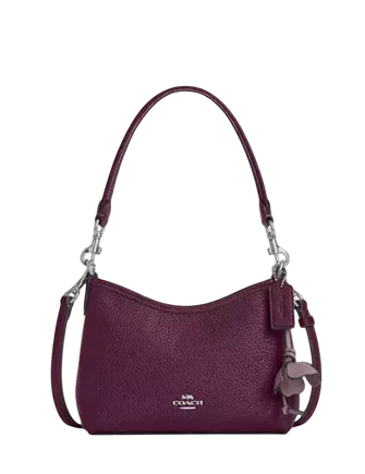 Coach Laurel Small Shoulder Bag With Flower Charm Dark Wine