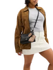 Coach Laurel Small Shoulder Bag With Mirror Charm And Pouch Black Tan
