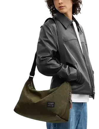 Coach Leo Crossbody In Signature Nylon Dark Moss