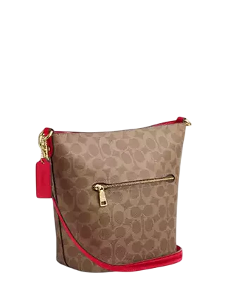 Coach Logan Duffle Bag In Signature Canvas Tan Carnation