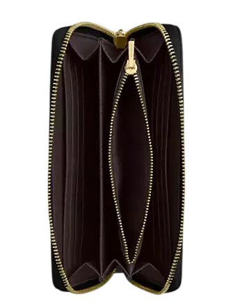 Coach Long Zip Around Wallet Black