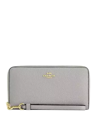 Coach Long Zip Around Wallet Dove Grey