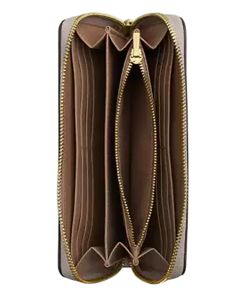 Coach Long Zip Around Wallet  Gray Birch