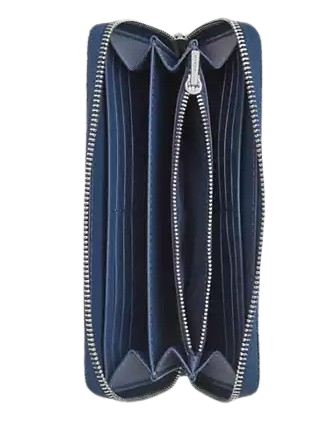 Coach Long Zip Around Wallet In Denim Indigo