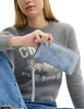 Coach Long Zip Around Wallet In Loved Denim Light Indigo