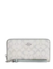Coach Long Zip Around Wallet In Pretty Signature Canvas Chalk Blue