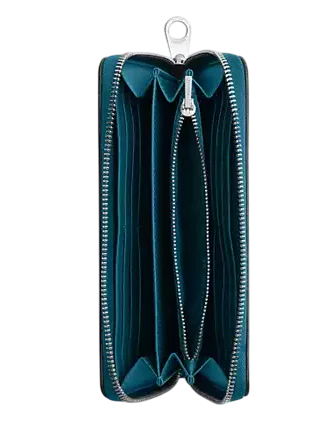 Coach Long Zip Around Wallet In Signature Canvas Aquamarine Teal