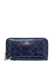 Coach Long Zip Around Wallet In Signature Canvas Dark Denim