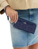 Coach Long Zip Around Wallet In Signature Canvas Dark Denim