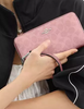 Coach Long Zip Around Wallet In Signature Canvas Dusky Pink