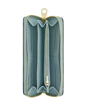 Coach Long Zip Around Wallet In Signature Canvas Light Blue