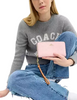 Coach Long Zip Around Wallet In Signature Canvas Powder Pink