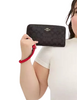 Coach Long Zip Around Wallet In Signature Canvas Walnut Bold Red