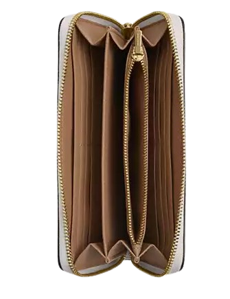 Coach Long Zip Around Wallet In Signature Canvas White Chalk