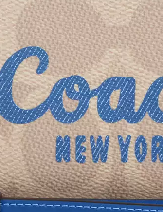 Coach Long Zip Around Wallet In Signature Canvas With Coach Graphic Sand Pacific Bright Mineral