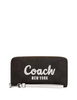 Coach Long Zip Around Wallet In Signature Canvas With Coach Graphic Walnut Chalk