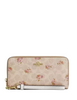 Coach Long Zip Around Wallet In Signature Canvas With Floral Print Sand