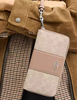 Coach Long Zip Around Wallet In Signature Canvas With Stripe Sand Taupe