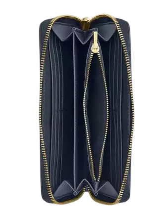 Coach Long Zip Around Wallet In Signature Denim Indigo 