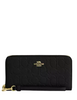 Coach Long Zip Around Wallet In Signature Leather Black