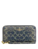 Coach Long Zip Around Wallet In Signature Regenerative Cotton Denim 
