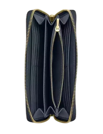 Coach Long Zip Around Wallet In Signature Regenerative Cotton Denim 