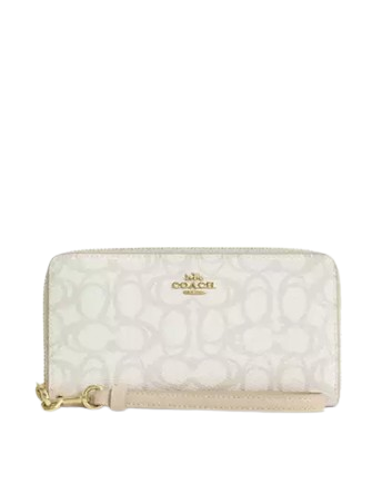 Coach Long Zip Around Wallet In Sketch Signature Canvas