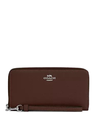 Coach Long Zip Around Wallet Maple