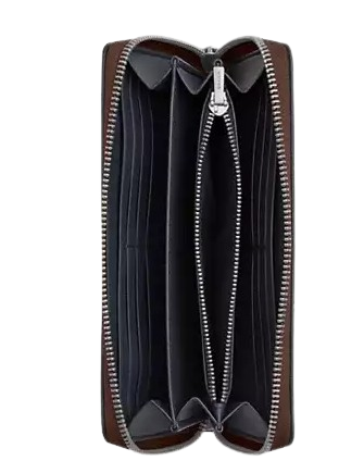 Coach Long Zip Around Wallet Maple