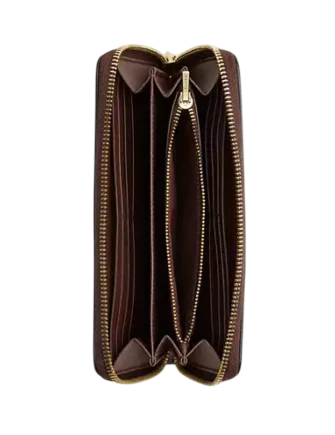 Coach Long Zip Around Wallet Maple