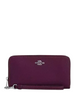 Coach Long Zip Around Wallet Plum