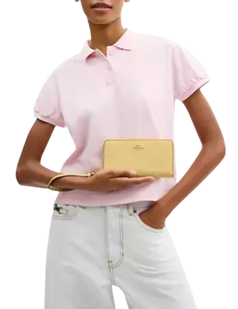 Coach Long Zip Around Wallet Vanilla