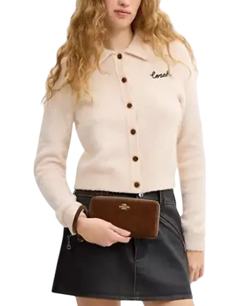 Coach Long Zip Around Wallet Warm Brown