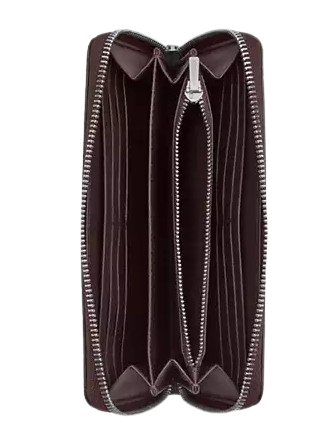 Coach Long Zip Around Wallet With Bow Print  Merlot 