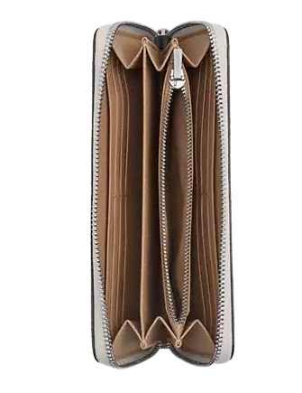 Coach Long Zip Around Wallet With Butterfly Print Chalk