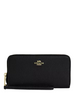 Coach Long Zip Around Wallet With Detachable Card Case Black