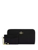 Coach Long Zip Around Wallet With Detachable Card Case Black
