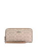 Coach Long Zip Around Wallet With Detachable Card Case In Signature Canvas Sand Taupe